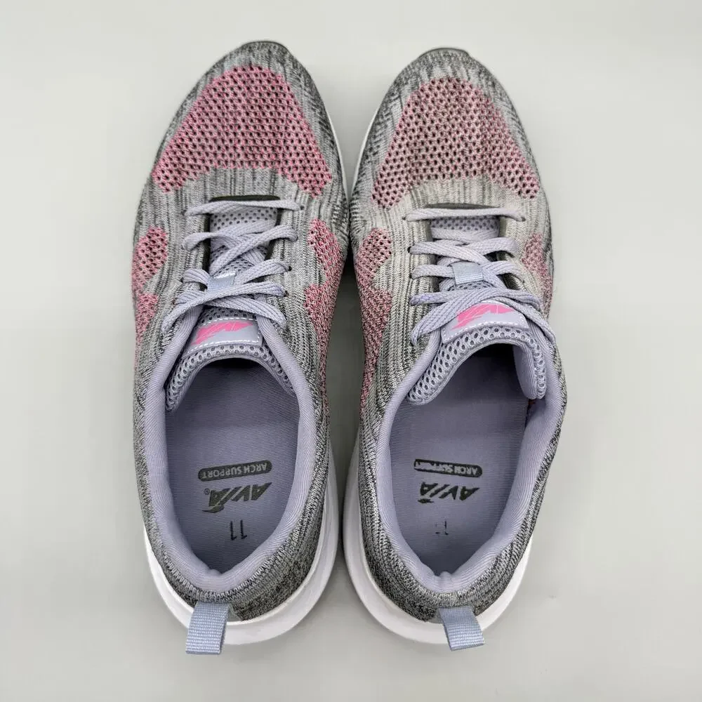 Avia Women's Arch Support Athletic Sneakers Purple Gray Lightweight Size 11